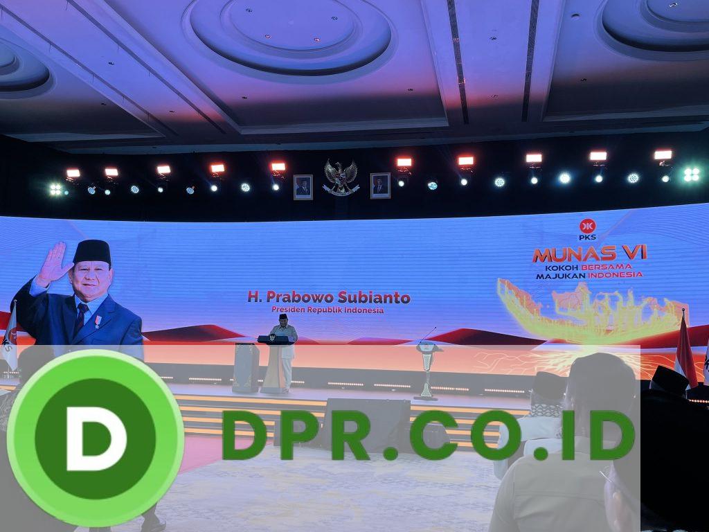 Prabowo saat menghadiri Munas PKS 2025