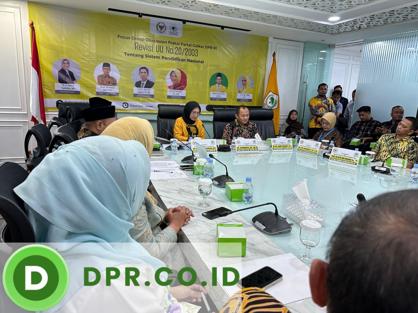 FGD RUU Sisdiknas yang digelar Fraksi Partai Golkar di Kompleks Parlemen, Senayan Jakarta, Rabu (01/10/2025). Sumber foto : Fraksi Partai Golkar